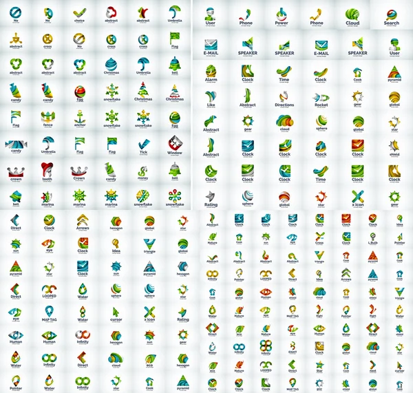 Mega coleção de ícones do logotipo da web —  Vetores de Stock