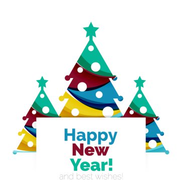 Mutlu yeni yıl ve Chrismas tatil tebrik kartı öğeleri