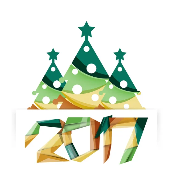 Christmas geometric banner, 2017 New Year — Stock Vector