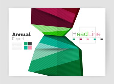 İş soyut geometrik mali rapor broşür şablonu