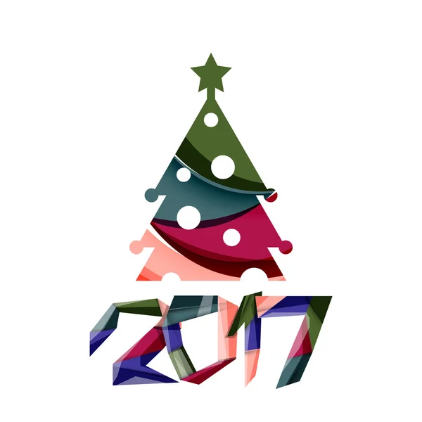 2017 Noel ve yeni yıl geometrik afiş — Stok Vektör