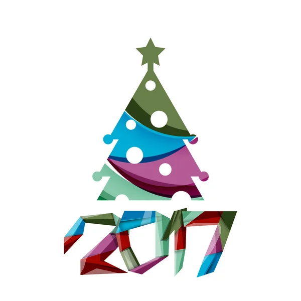 Árbol de Navidad, elementos de banner de Año Nuevo — Archivo Imágenes Vectoriales