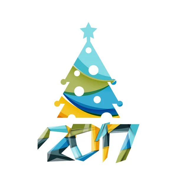2017 クリスマスと新年の幾何学的なバナー — ストックベクタ