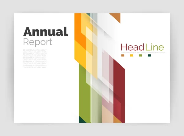Modelli di report annuali aziendali geometrici, modello di brochure flyer moderno — Vettoriale Stock