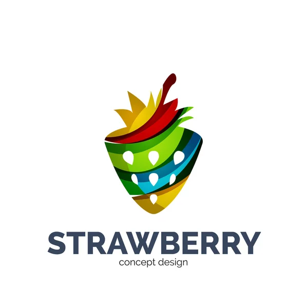 Vettore creativo astratto fragola frutta logo — Vettoriale Stock