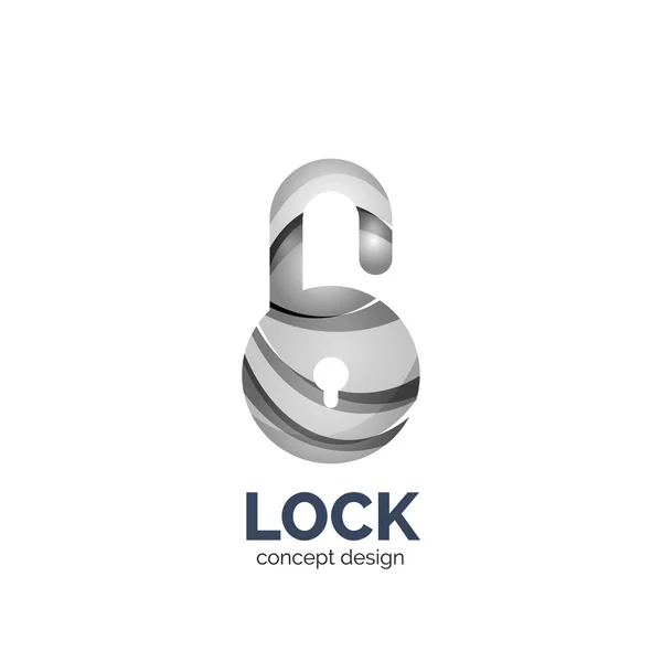 Vector creative abstract lock logo created with lines — Stock Vector