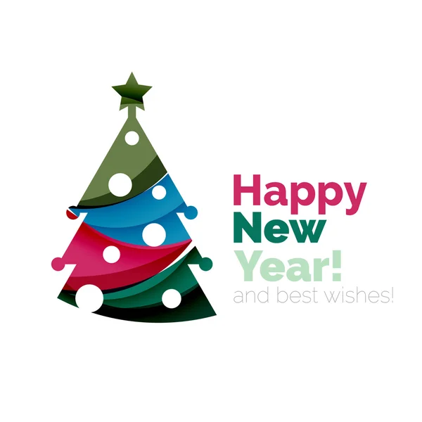 Bonne année et Noël éléments de carte de voeux de vacances — Image vectorielle