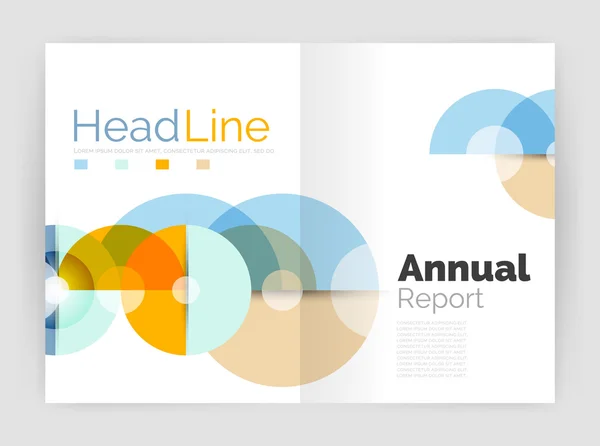 Composition du cercle transparent sur le prospectus du rapport annuel de l'entreprise — Image vectorielle