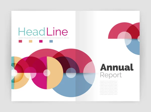 Composición del círculo transparente en el folleto del informe anual de la empresa — Archivo Imágenes Vectoriales