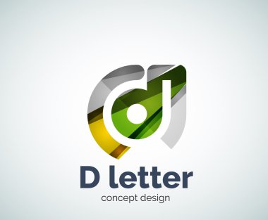 Vektör D mektup kavramı logo şablonu