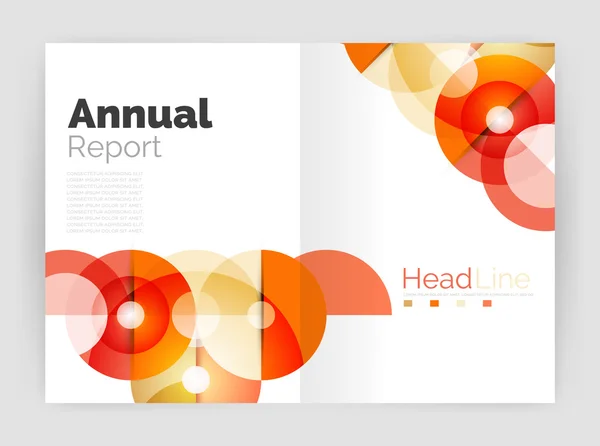 Modelos de relatório anual do círculo, folhetos de negócios — Vetor de Stock