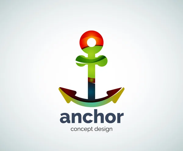 Vector ship anchor logo template — Stock Vector