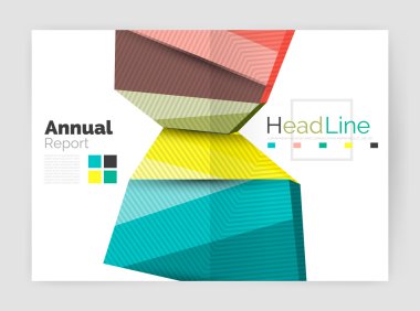 İş soyut geometrik mali rapor broşür şablonu