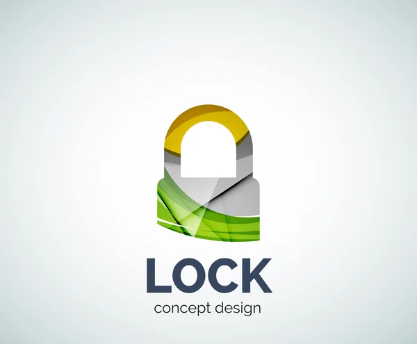 Icono de marca de negocio de logotipo de bloqueo, creado con elementos superpuestos de color — Archivo Imágenes Vectoriales