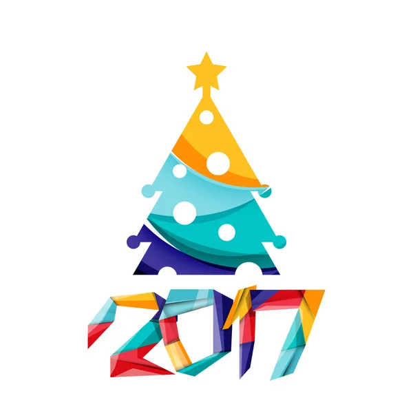 Christmas geometriska banner, 2017 nyår — Stock vektor