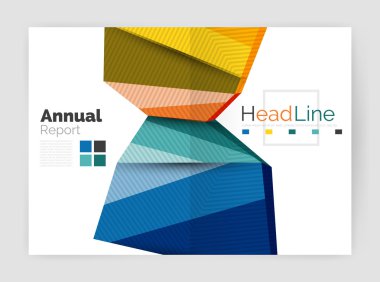 Vektör yıllık rapor geometrik şablonu