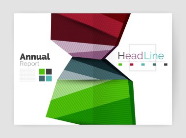 İş soyut geometrik mali rapor broşür şablonu