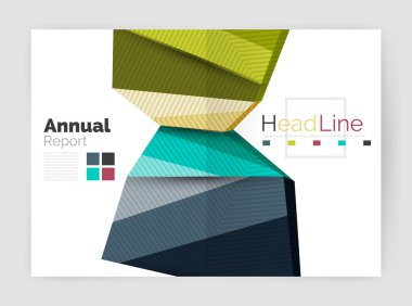 Vektör yıllık rapor geometrik şablonu
