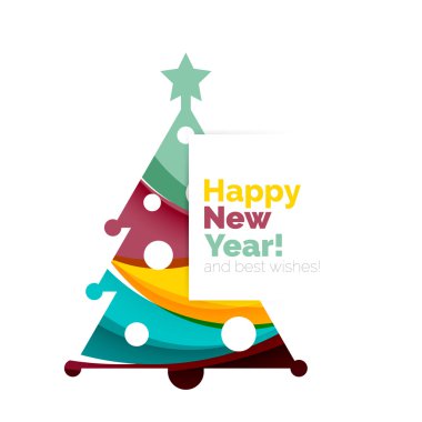 2017 Noel ve yeni yıl geometrik afiş