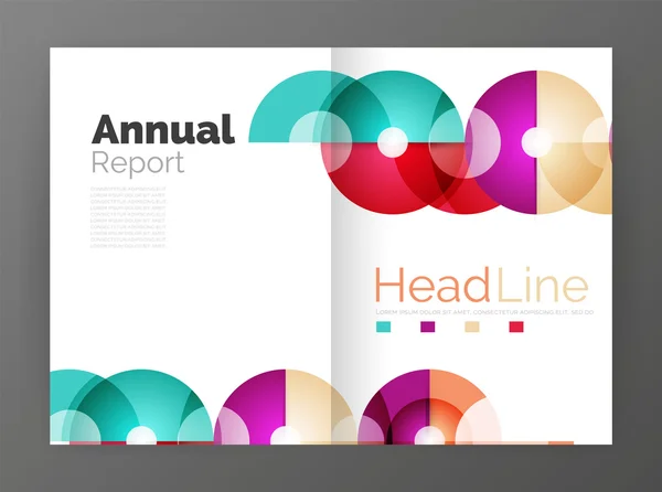 Ετήσια έκθεση πρότυπα κύκλο, επαγγελματικά φυλλάδια — Διανυσματικό Αρχείο