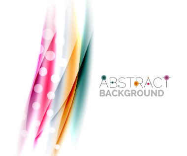 Renkli parlak ışık efektleri ile dalgalı çizgiler. Arka plan şablonu