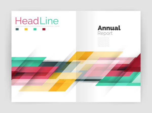 Geometric business annual report templates, modern brochure flyer template — Stock Vector
