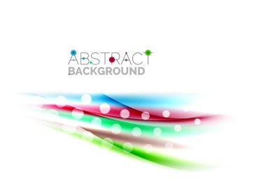 Renkli parlak ışık efektleri ile dalgalı çizgiler. Arka plan şablonu