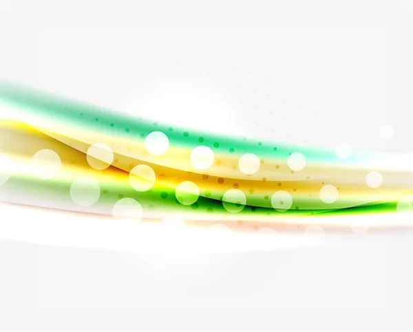 Colore linee ondulate con effetti luminosi luminosi. Modello astratto di sfondo — Vettoriale Stock