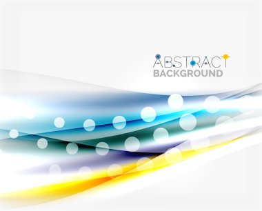 Renkli parlak ışık efektleri ile dalgalı çizgiler. Arka plan şablonu