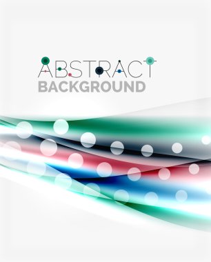 Renkli parlak ışık efektleri ile dalgalı çizgiler. Arka plan şablonu