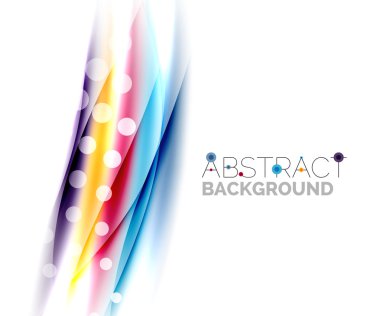 Renkli parlak ışık efektleri ile dalgalı çizgiler. Arka plan şablonu