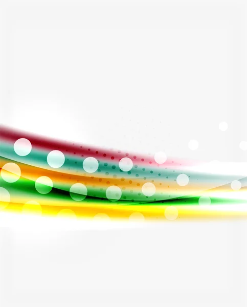 Líneas de color brillantes sobre fondo blanco - movimiento — Vector de stock