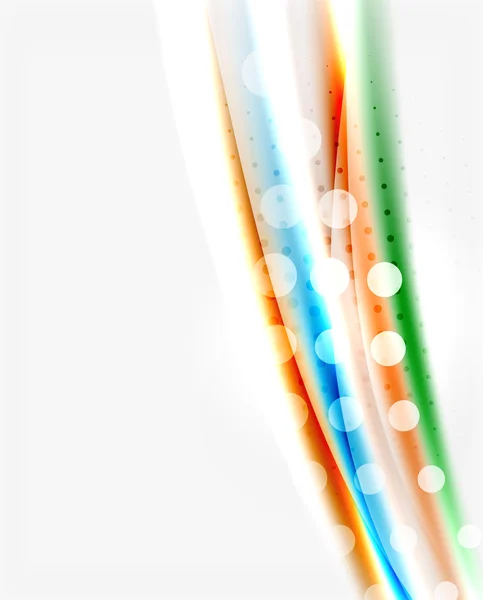 Lignes de couleurs brillantes sur fond blanc - mouvement — Image vectorielle