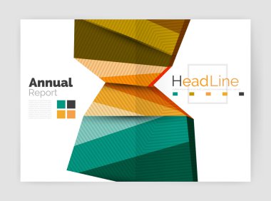 İş soyut geometrik mali rapor broşür şablonu