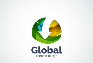 Küre ok logo şablonu ile