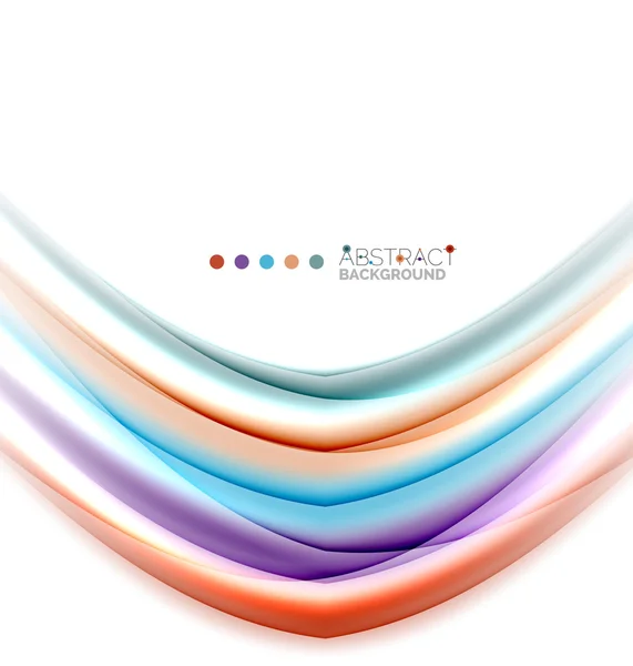 Lignes multicolores sur fond abstrait blanc, concept de mouvement — Image vectorielle