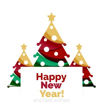 Mutlu yeni yıl ve Chrismas tatil tebrik kartı öğeleri