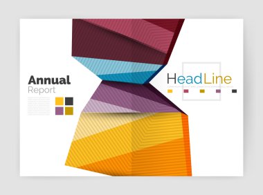 İş soyut geometrik mali rapor broşür şablonu