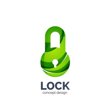 Vektör yaratıcı soyut kilit logo hatları ile oluşturulan