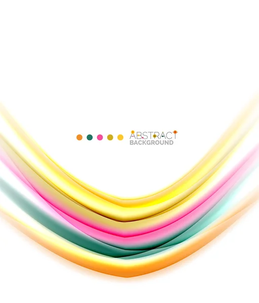 Lignes multicolores sur fond abstrait blanc, concept de mouvement — Image vectorielle