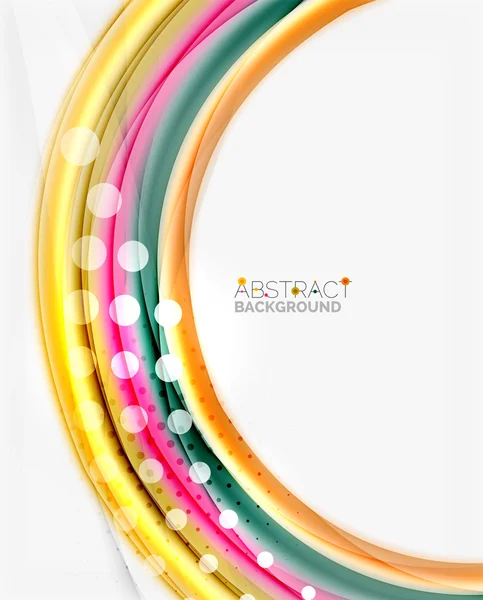 Líneas multicolores sobre fondo abstracto blanco, concepto de movimiento — Vector de stock