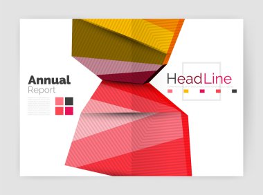 Vektör yıllık rapor geometrik şablonu