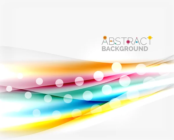 Color wavy lines with light shiny effects. Abstract background template — Stock Vector