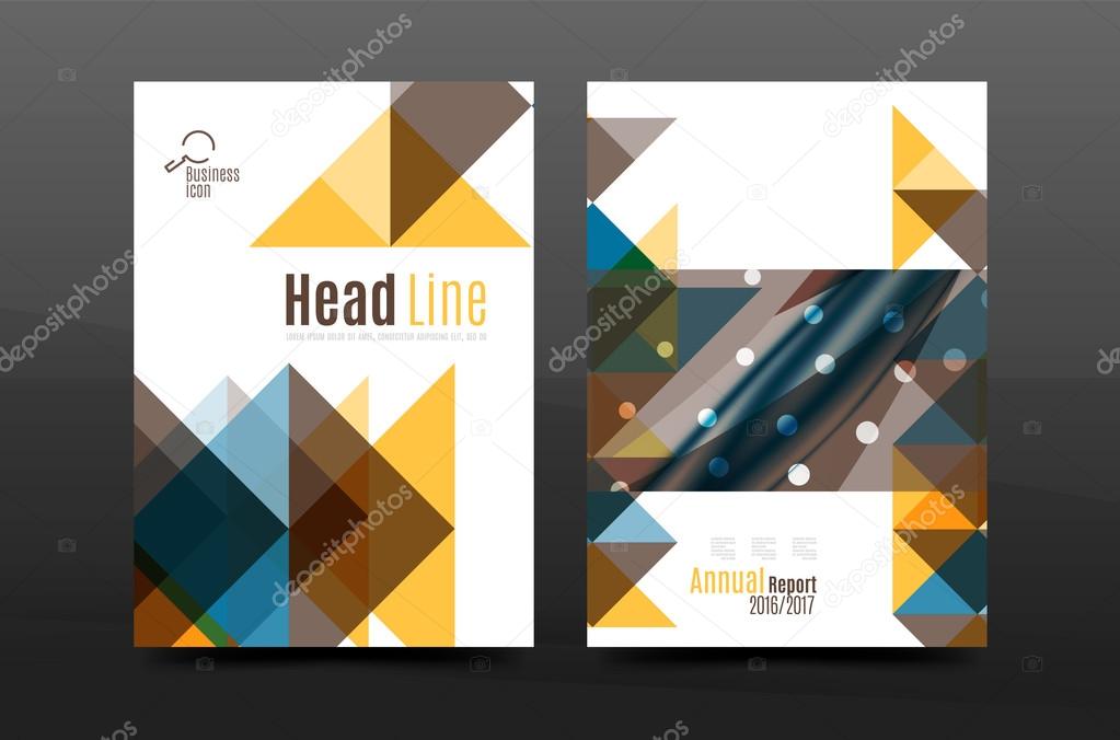 Colorful geometry design annual report a4 cover brochure template layout, magazine, flyer or leaflet booklet