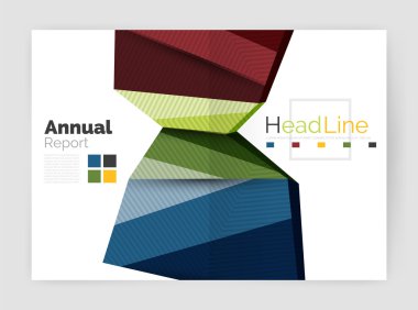 İş soyut geometrik mali rapor broşür şablonu