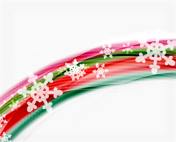 彩色波浪线与雪花，冬天矢量业务模板 — 图库矢量图片
