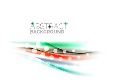 Renkli parlak ışık efektleri ile dalgalı çizgiler. Arka plan şablonu