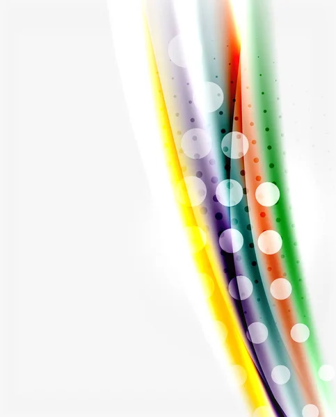 De kleur van golvende lijnen met licht glanzende effecten. Abstracte achtergrond sjabloon — Stockvector