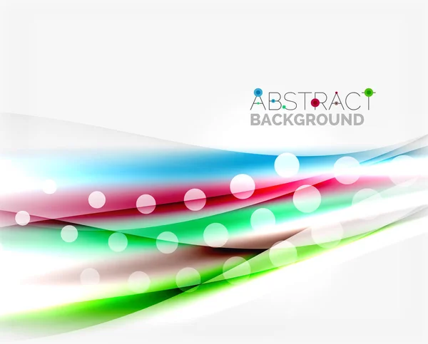 Color wavy lines with light shiny effects. Abstract background template — Stock Vector