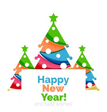 Mutlu yeni yıl ve Chrismas tatil tebrik kartı öğeleri